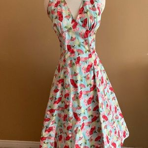 Heartbreaker halter sundress in fan pattern